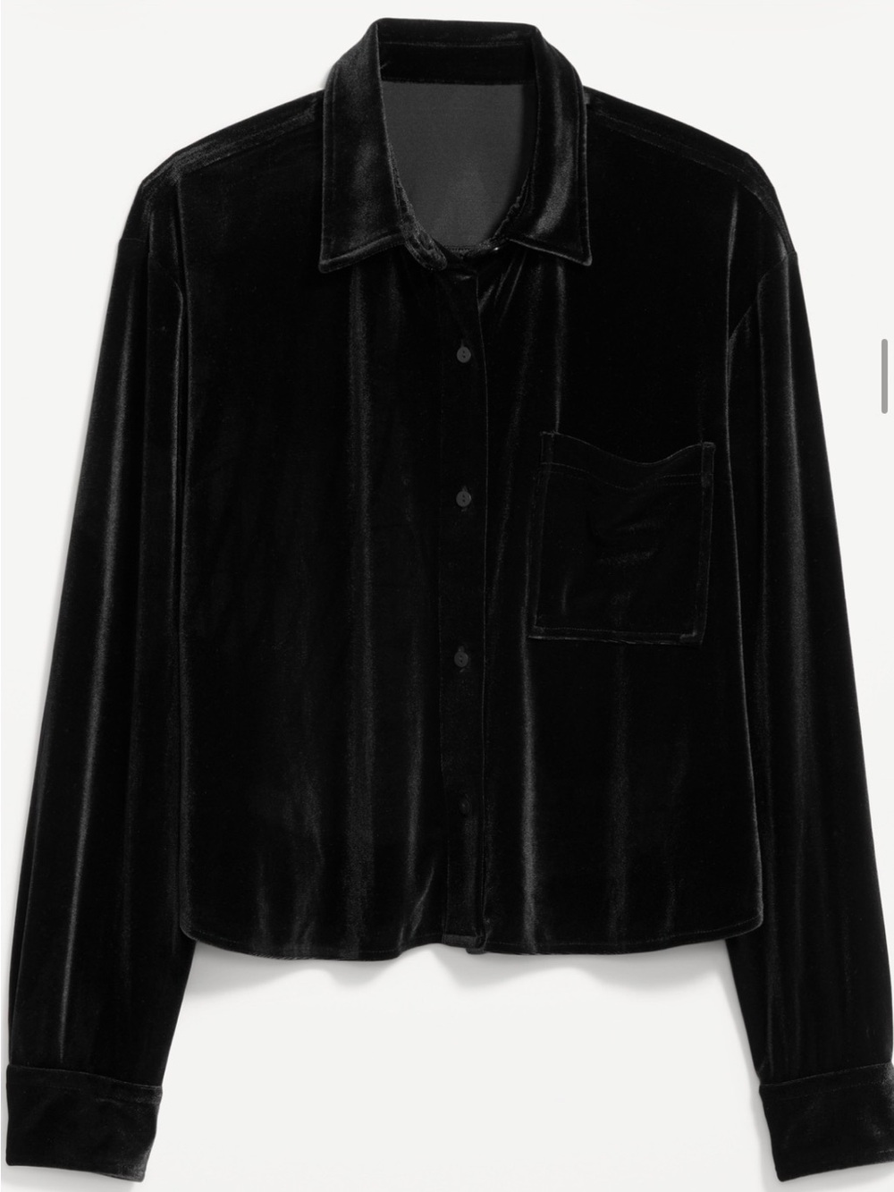Old Navy Black Cropped Button-Up Shirt